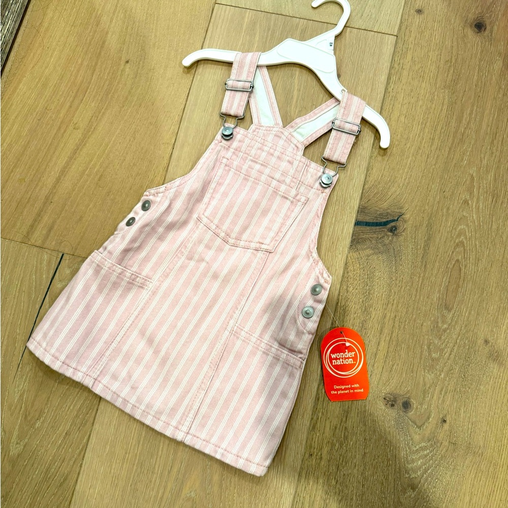 Wonder Nation 2T pink and white jumper dress